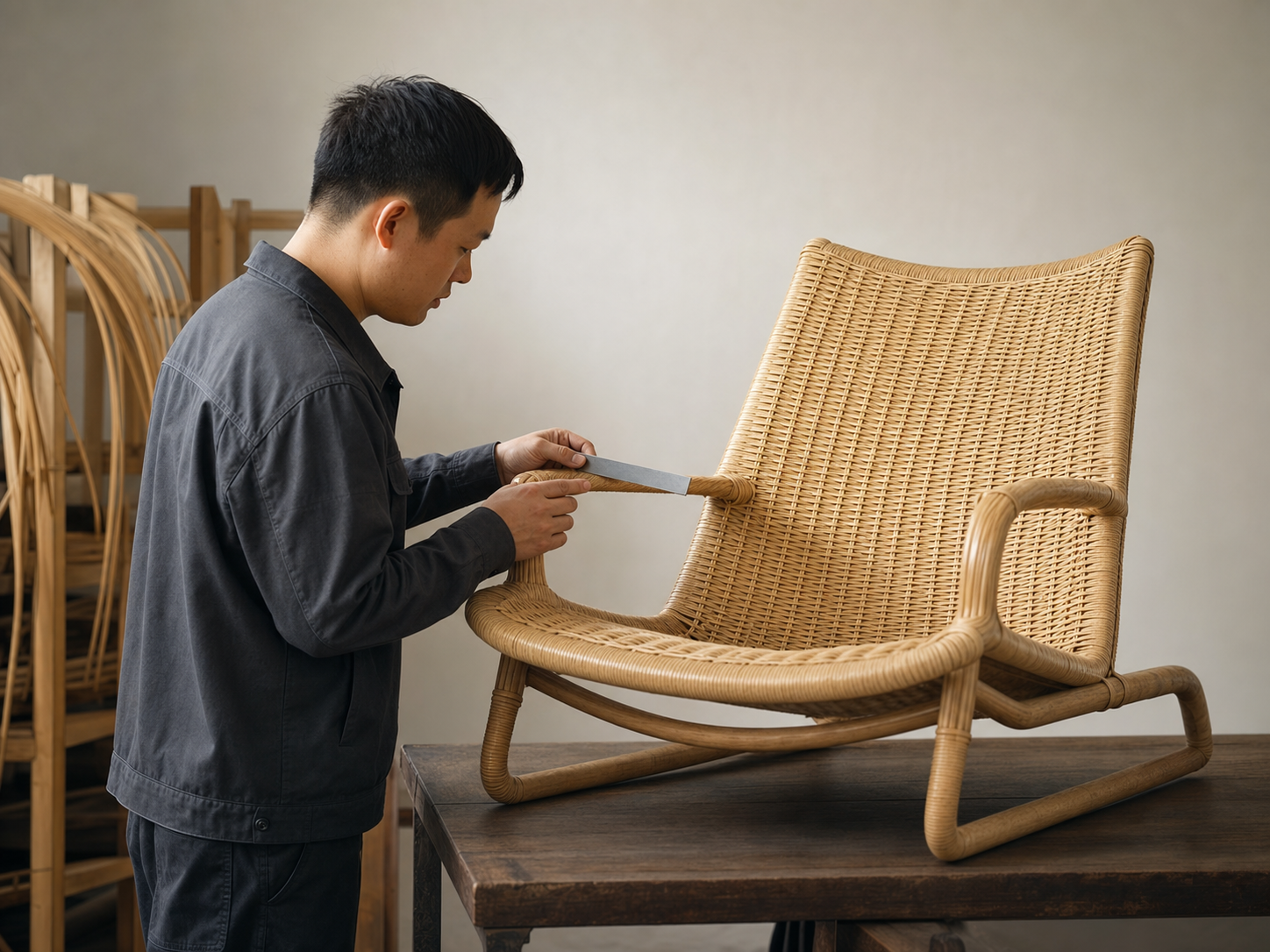 Illustrated view of a finished chair quality check